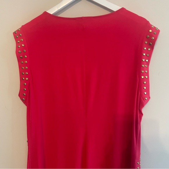 MICHAEL KORS NWT Sleeveless Astor Studded Front Slit Sheath Dress - Red Size 2X - Picture 8 of 12